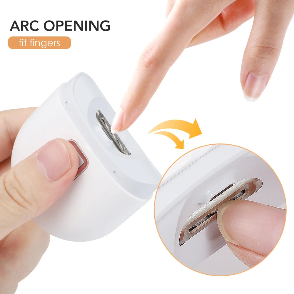 Electric Automatic Nail Clippers with light Rechargeable Nail Cutter Multifunctional Nail Grinder Low Noise Ail Trimmer Nail Cut