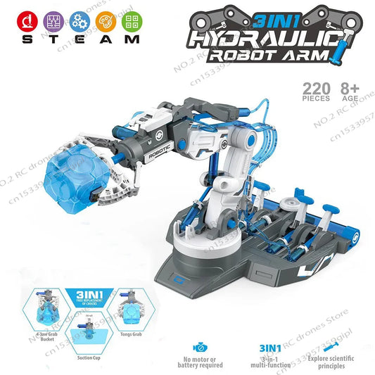 DIY Assembled Hydraulic Robot Toy Set 3in 1